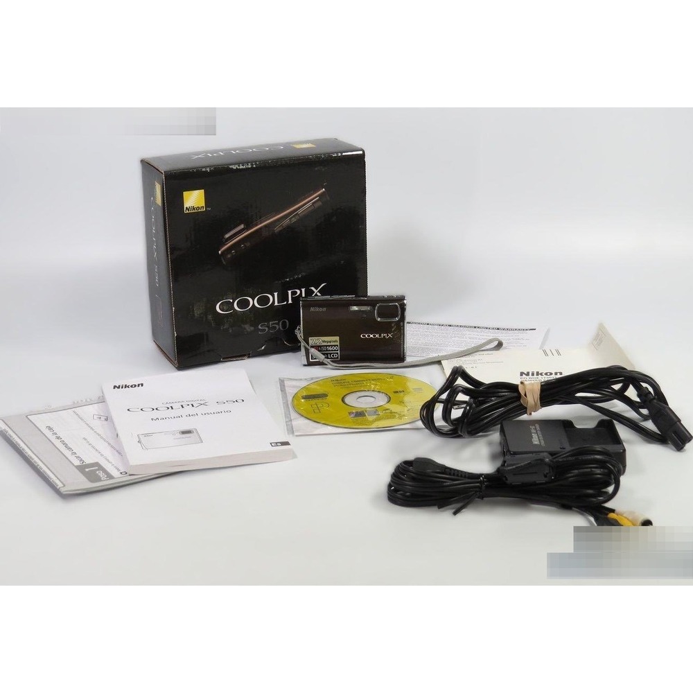Nikon Coolpix S50 Digital Camera 7.2MP 3.0 LCD VR Boxed Bundle w/ MH-62 Charger